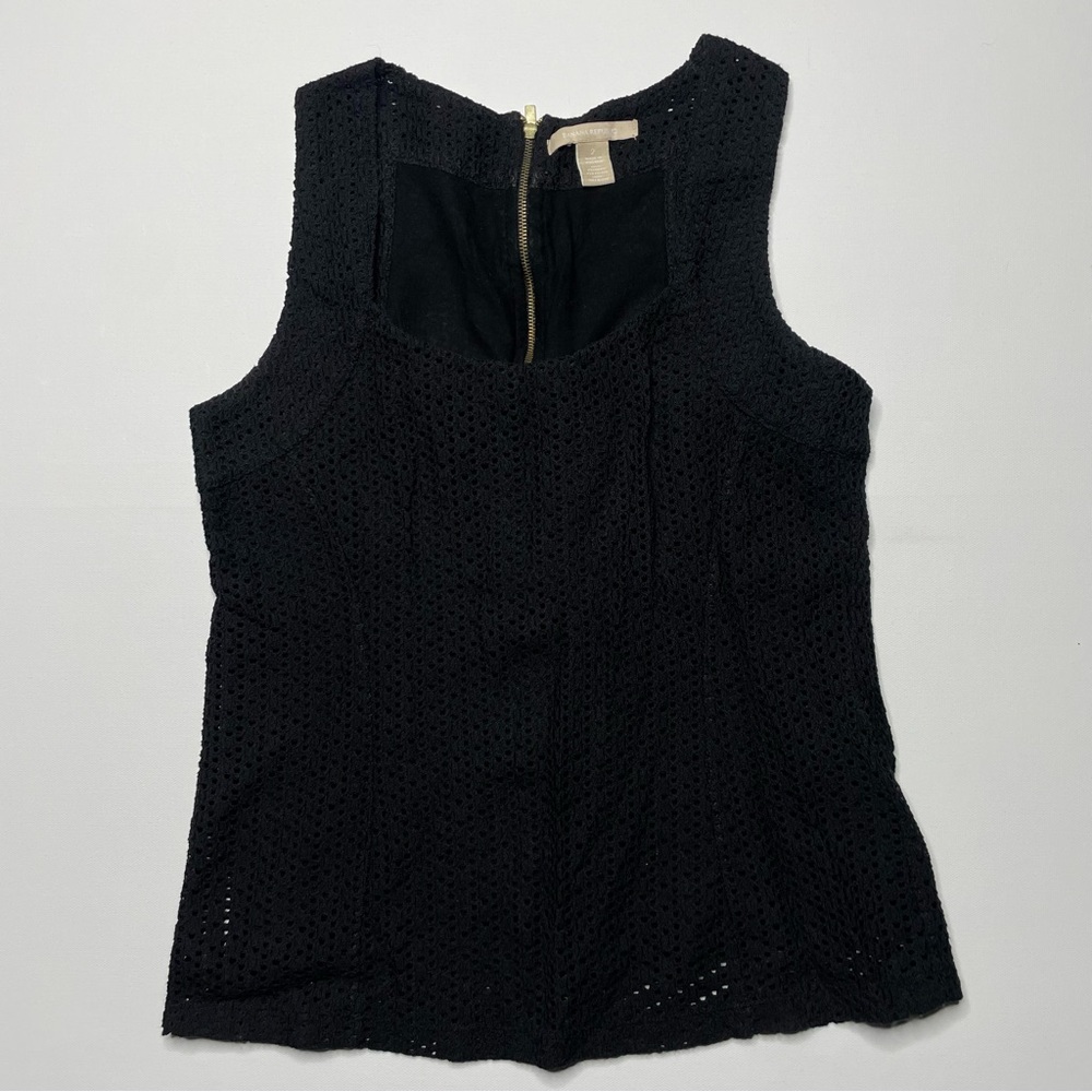 BANANA REPUBLIC Eyelet Tank Top Sweetheart Neckline Office